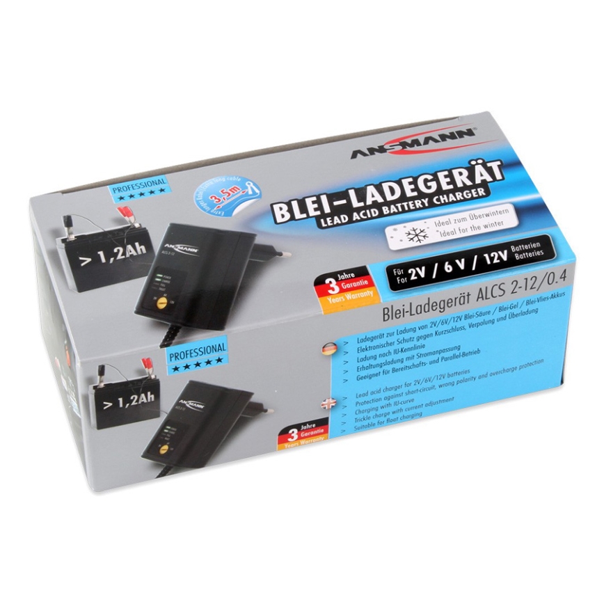 Ansmann 11496 - ALCS 2-12/0,4 - Chargeur de piles 2-12V/1,2-40Ah