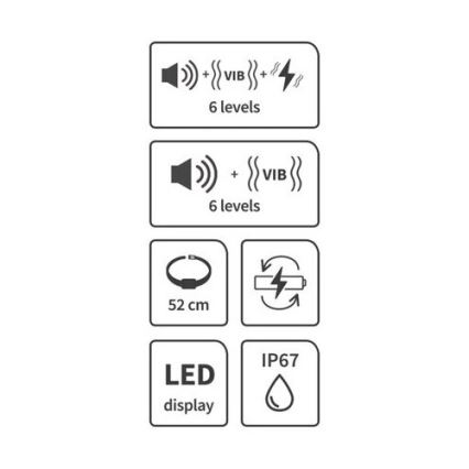 Anti-blaf hondenhalsband 52cm 3,7V 300 mAh IP67