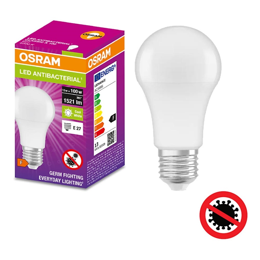 belangrijk ochtendgloren Schijnen Antibacteriële LED Lamp A100 E27/13W/230V 4000K - Osram | Lumimania