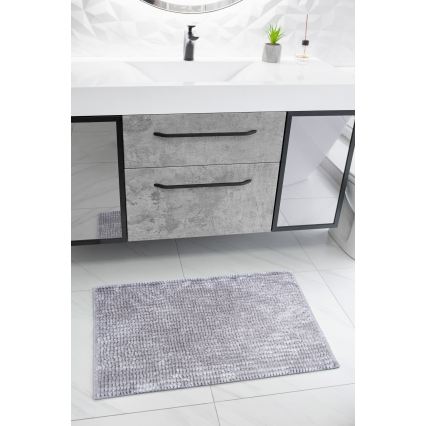 Antislip badkamermat CHENILLE 50x80 cm grijs