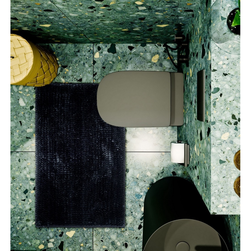 Antislip badkamermat CHENILLE 50x80 cm zwart