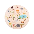 Antislip kinder vloerkleed ARES STREETS 160 cm beige/safari