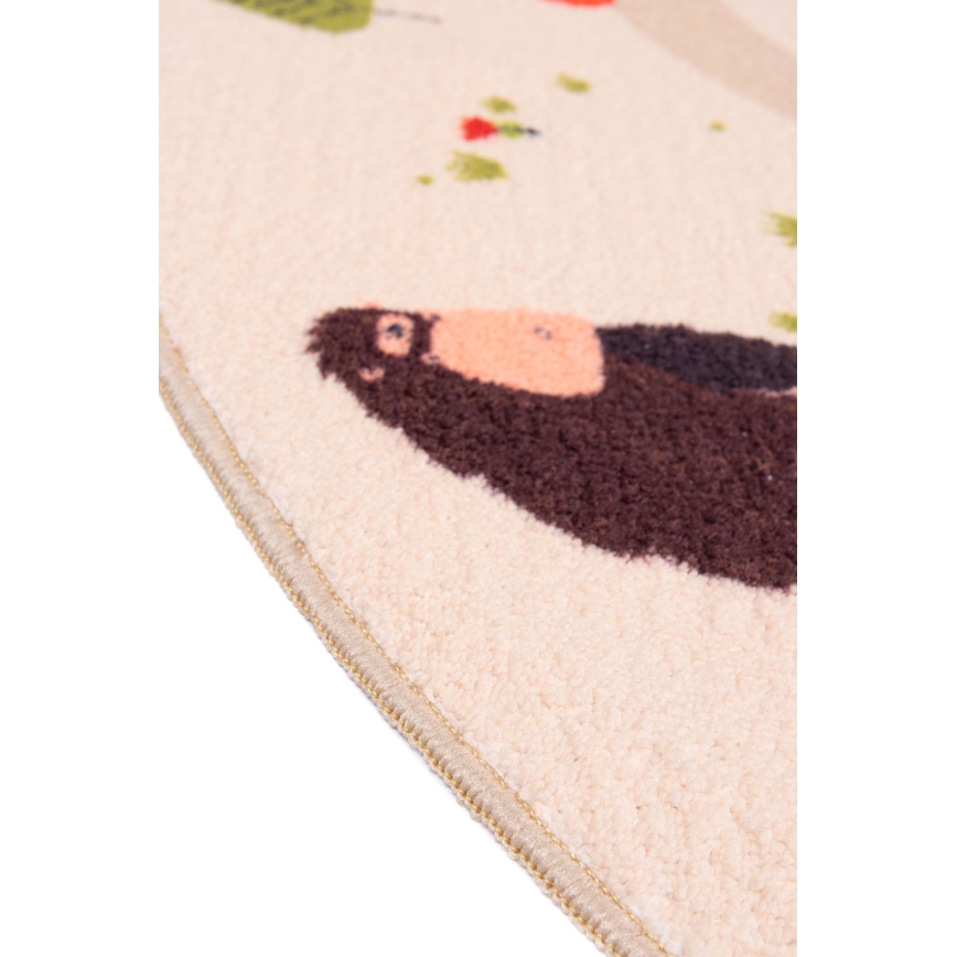Antislip kinder vloerkleed ARES STREETS 160 cm beige/safari