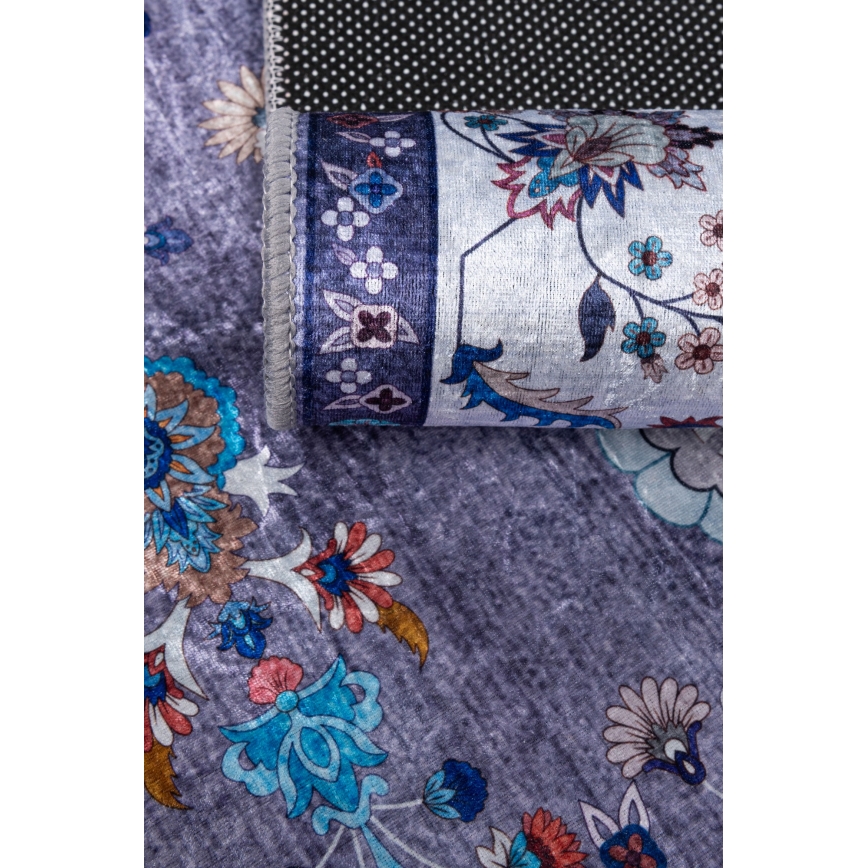 Antislip oosters vloerkleed PRINT SHINE 120x170 cm blauw