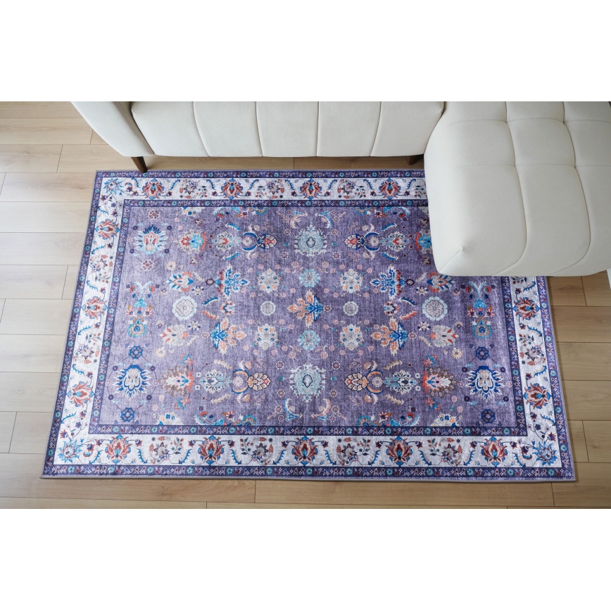 Antislip oosters vloerkleed PRINT SHINE 160x230 cm blauw