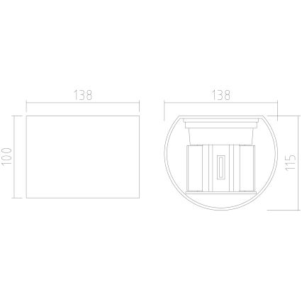 APLED - Applique murale LED extérieure OVAL 2xLED/3W/230V IP65