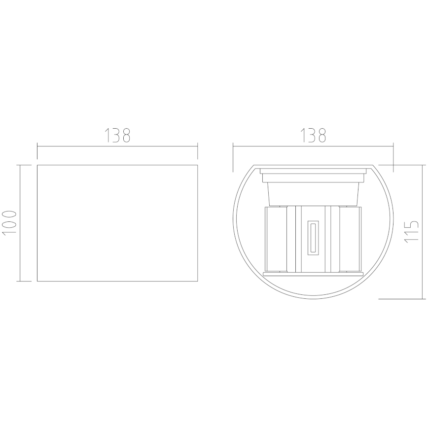 APLED - Applique murale LED extérieure OVAL 2xLED/3W/230V IP65