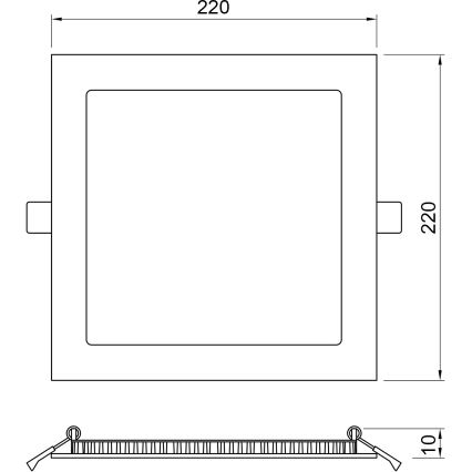 APLED - Hangende LED Badkamer plafond verlichting SQUARE LED/18W/230V IP41 220x220 mm