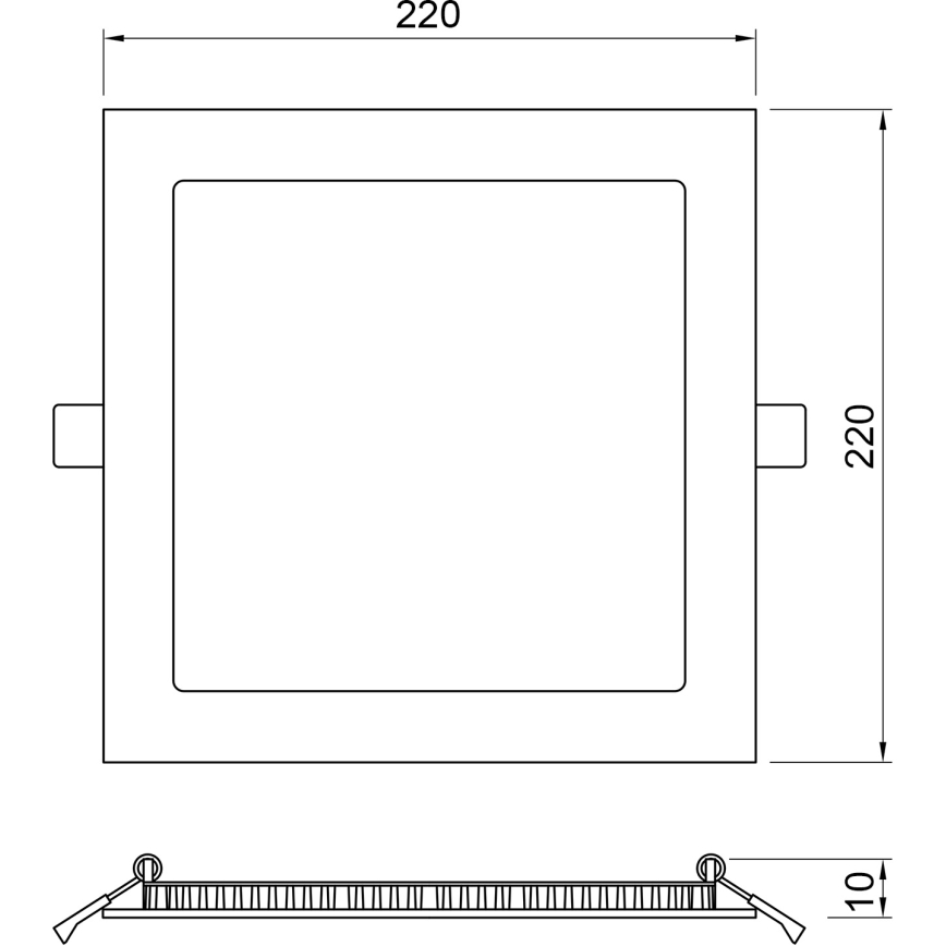 APLED - Hangende LED Badkamer plafond verlichting SQUARE LED/18W/230V IP41 220x220 mm