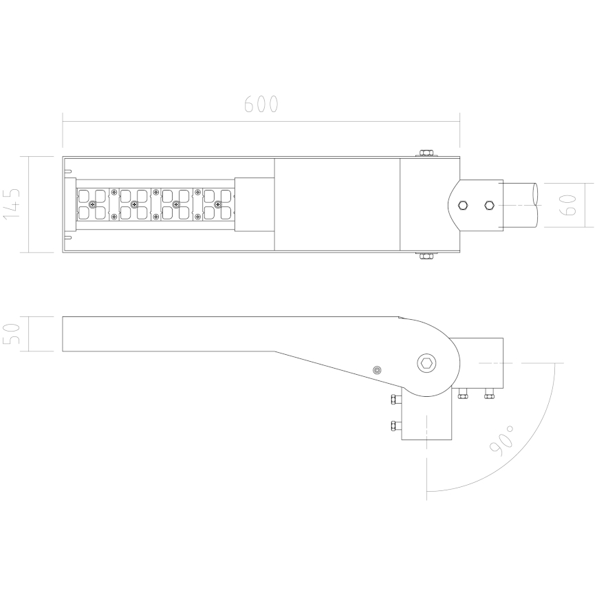APLED - Lampadaire LED FLEXIBO PREMIUM LED/58W/90-265V IP65 2700K