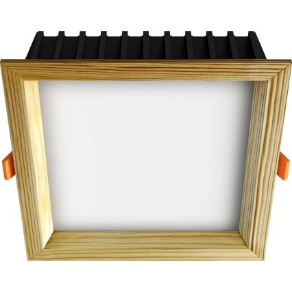 APLED - Spot encastrable LED SQUARE WOODLINE LED/12W/230V 3000K 17x17 cm pin bois massif