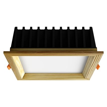 APLED - Spot encastrable LED SQUARE WOODLINE LED/12W/230V 3000K 17x17 cm pin bois massif