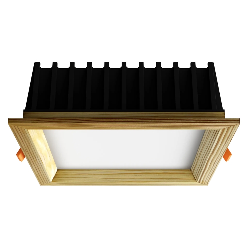 APLED - Spot encastrable LED SQUARE WOODLINE LED/12W/230V 3000K 17x17 cm pin bois massif
