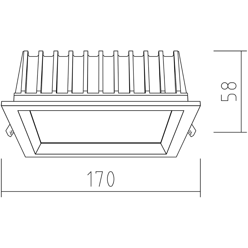 APLED - Spot encastrable LED SQUARE WOODLINE LED/12W/230V 3000K 17x17 cm pin bois massif