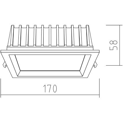 APLED - Spot encastrable LED SQUARE WOODLINE LED/12W/230V 4000K 17x17 cm chêne bois massif