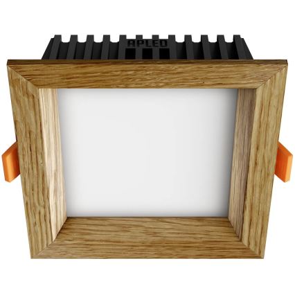 APLED - Spot encastrable LED SQUARE WOODLINE LED/6W/230V 3000K 12x12 cm chêne bois massif