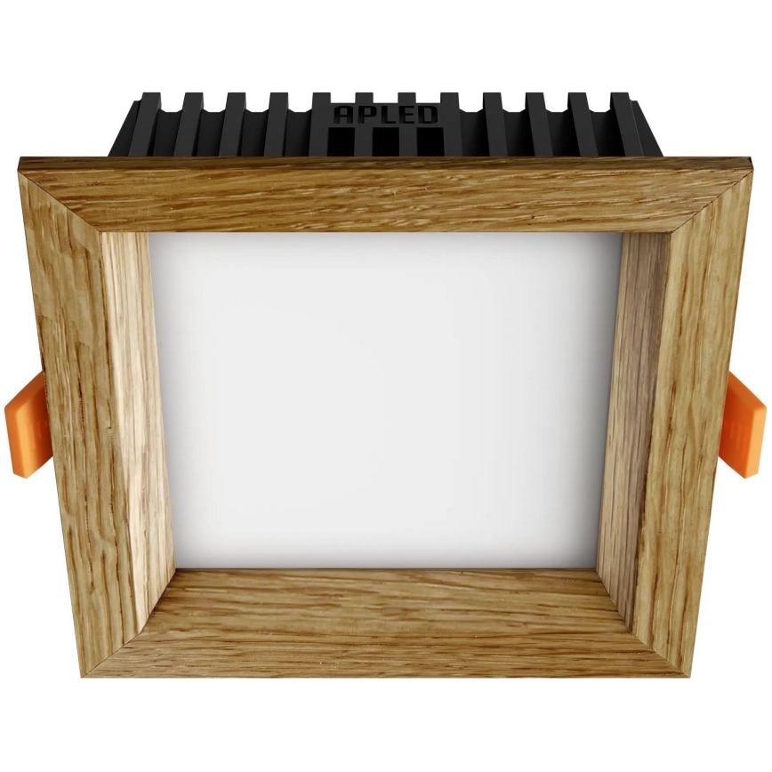 APLED - Spot encastrable LED SQUARE WOODLINE LED/6W/230V 3000K 12x12 cm chêne bois massif