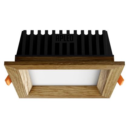 APLED - Spot encastrable LED SQUARE WOODLINE LED/6W/230V 3000K 12x12 cm chêne bois massif