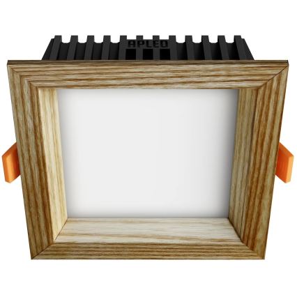 APLED - Spot encastrable LED SQUARE WOODLINE LED/6W/230V 3000K 12x12 cm frêne bois massif