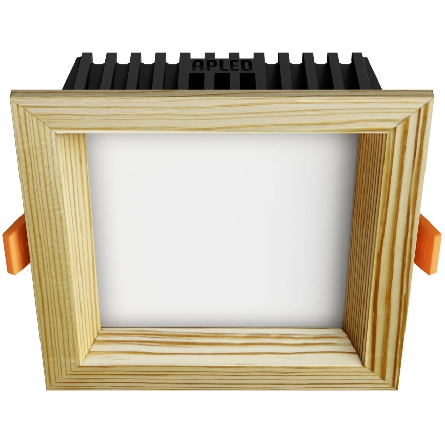 APLED - Spot encastrable LED SQUARE WOODLINE LED/6W/230V 4000K 12x12 cm pin bois massif