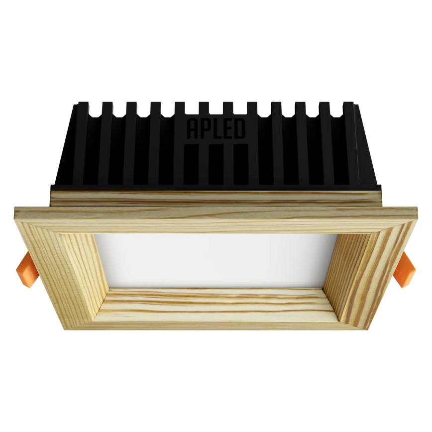 APLED - Spot encastrable LED SQUARE WOODLINE LED/6W/230V 4000K 12x12 cm pin bois massif