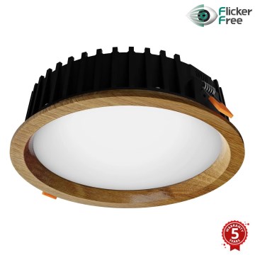 APLED - LED Hang plafondverlichting RONDO WOODLINE LED/12W/230V 4000K diameter 20 cm eiken massief hout