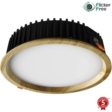 APLED - LED Hang plafondverlichting RONDO WOODLINE LED/18W/230V 4000K diameter 26 cm grenen massief hout