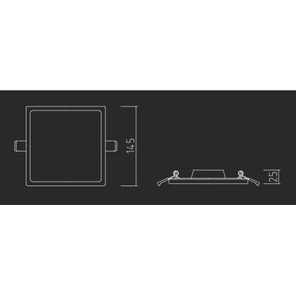APLED - LED Hang plafondverlichting SQUARE SLIM LED/16W/230V 14,5x14,5 cm wit