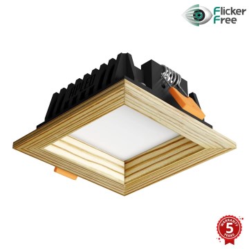 APLED - LED Hang plafondverlichting SQUARE WOODLINE LED/6W/230V 3000K 12x12 cm Dennenboom massief hout