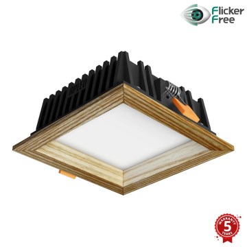 APLED - LED Hang plafondverlichting SQUARE WOODLINE LED/6W/230V 4000K 12x12 cm essehout massief hout