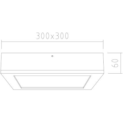 APLED - LED Plafond Lamp QUADRA LED/24W/230V eiken