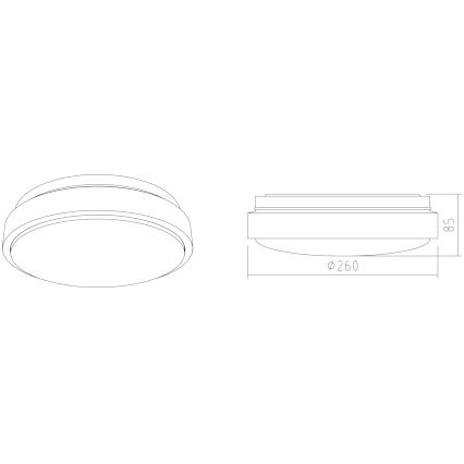 APLED - LED Plafondlamp LENS PP TRICOLOR LED/12W/230V IP41 2700 - 6500K 825lm