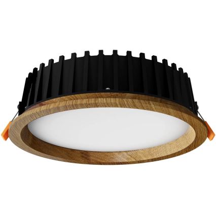 APLED - LED Hang plafondverlichting RONDO WOODLINE LED/12W/230V 4000K diameter 20 cm eiken massief hout