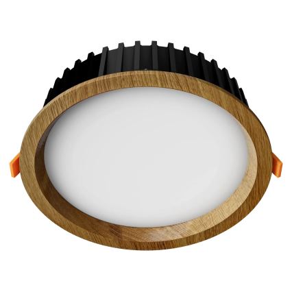 APLED - LED Hang plafondverlichting RONDO WOODLINE LED/12W/230V 4000K diameter 20 cm eiken massief hout