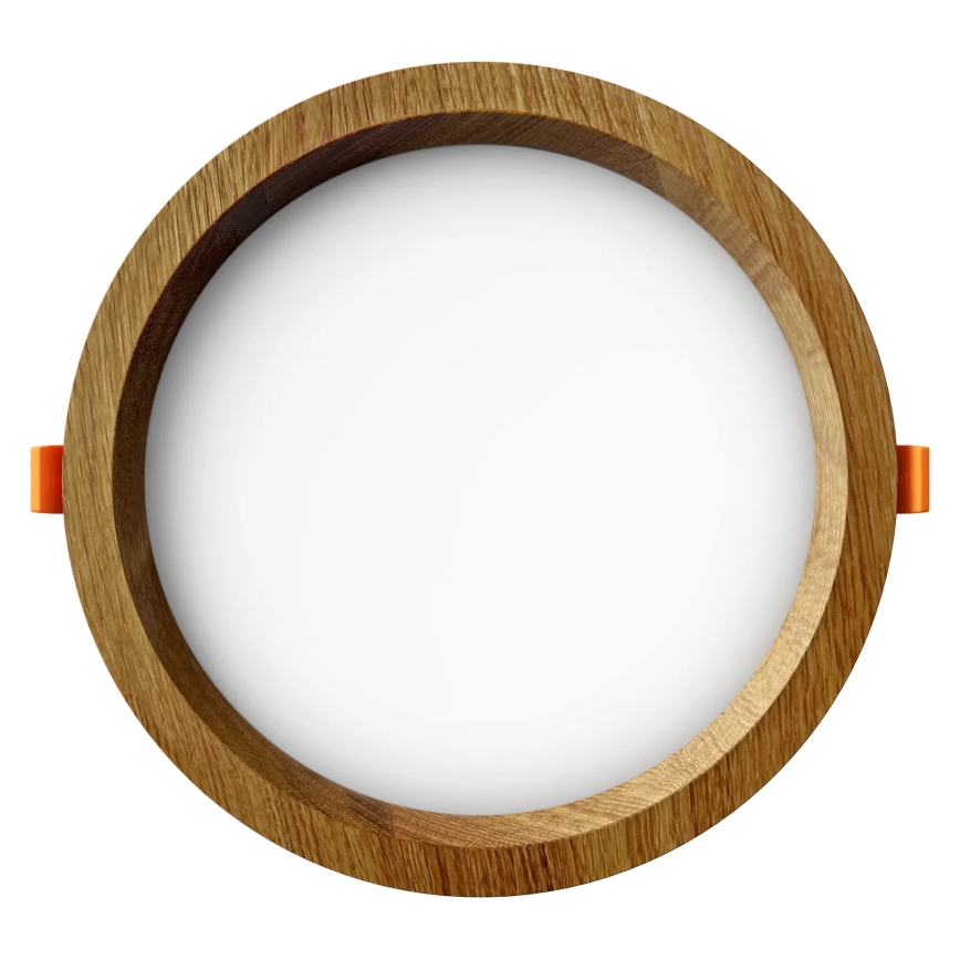 APLED - LED Hang plafondverlichting RONDO WOODLINE LED/12W/230V 4000K diameter 20 cm eiken massief hout