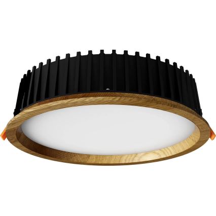 APLED - LED Hang plafondverlichting RONDO WOODLINE LED/18W/230V 3000K diameter 26 cm eiken massief hout