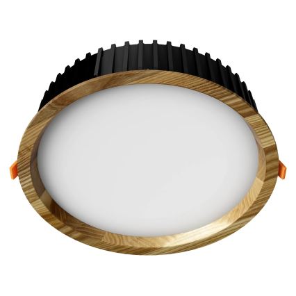 APLED - LED Hang plafondverlichting RONDO WOODLINE LED/18W/230V 3000K diameter 26 cm essehout massief hout