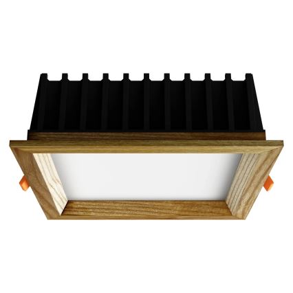 APLED - LED Hang plafondverlichting SQUARE WOODLINE LED/12W/230V 3000K 17x17 cm essehout massief hout