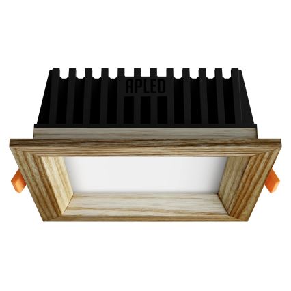 APLED - LED Hang plafondverlichting SQUARE WOODLINE LED/6W/230V 3000K 12x12 cm essehout massief hout