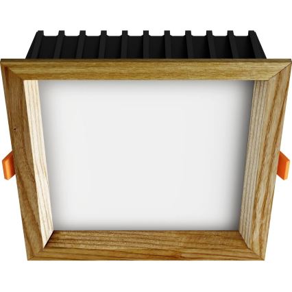 APLED - Luminaire encastrable LED SQUARE WOODLINE LED/12W/230V 3000K 17x17 cm frêne bois massif