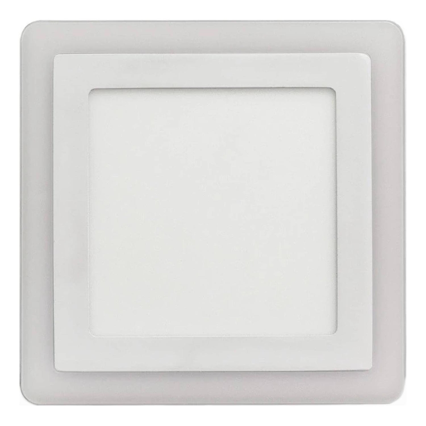 APLED - Spot encastrable de salle de bain SQUARE DUO LED/4W + LED/12W/230V IP41 3000/4000K 19,5x19,5 cm blanc