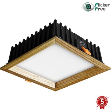 APLED - Spot encastrable LED SQUARE WOODLINE LED/12W/230V 4000K 17x17 cm frêne bois massif