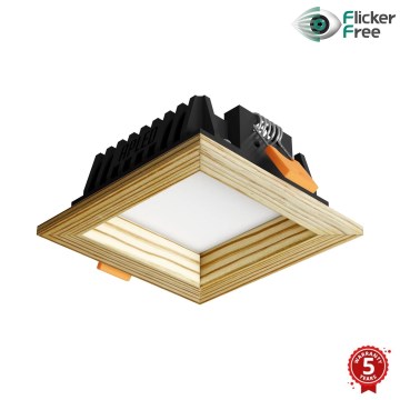 APLED - Spot encastrable LED SQUARE WOODLINE LED/3W/230V 4000K 9x9 cm pin bois massif