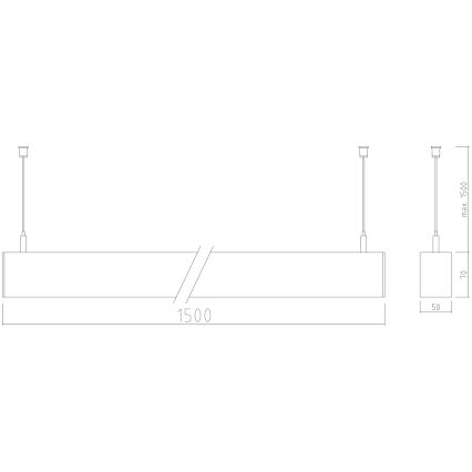 APLED - Suspension filaire LOOK LED/58W/230V 4000K 150 cm argenté