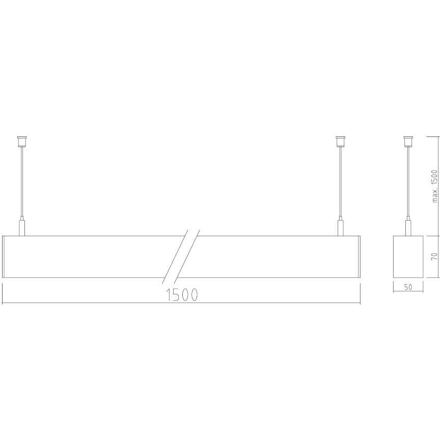 APLED - Suspension filaire LOOK LED/58W/230V 4000K 150 cm argenté