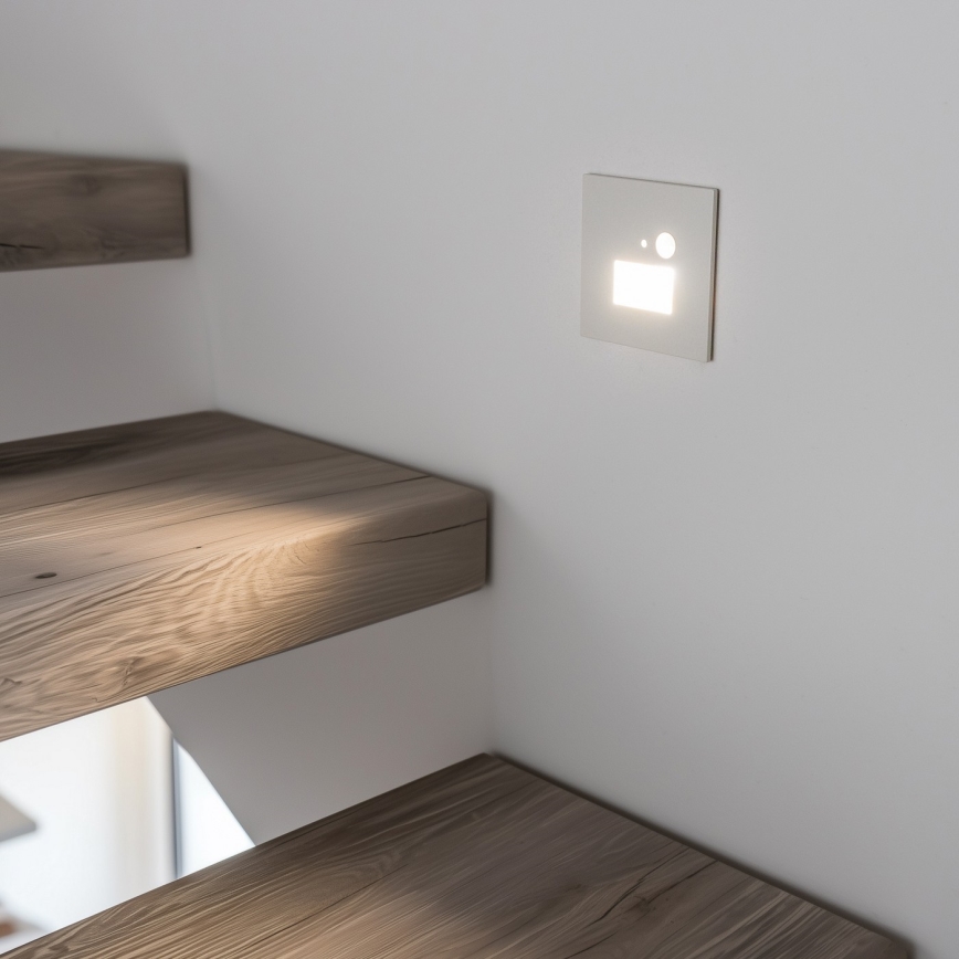 Luminaire LED d'escalier avec capteurs de mouvement et crépusculaire LED/1,5W/230V 3000/4000/6000K blanc