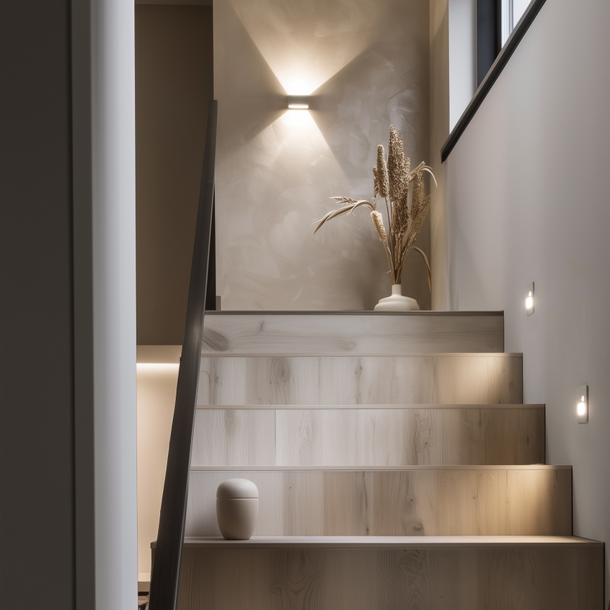 Luminaire LED d'escalier avec capteurs de mouvement et crépusculaire LED/1,5W/230V 3000/4000/6000K blanc