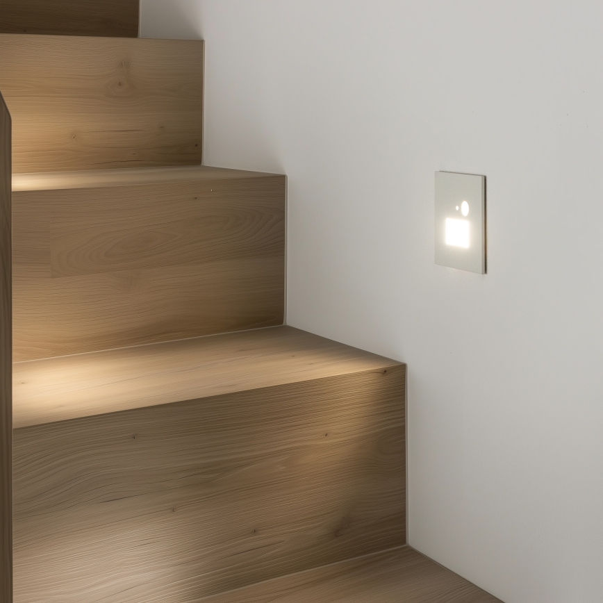 Luminaire LED d'escalier avec capteurs de mouvement et crépusculaire LED/1,5W/230V 3000/4000/6000K blanc