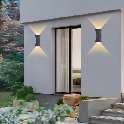 Applique extérieure LED BICON 10W 230V antracite IP44