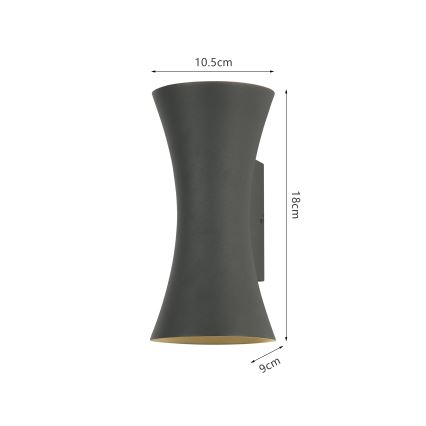 Applique extérieure LED BICON 10W 230V antracite IP44